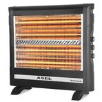 Asel AH-8225 2800W Yatay Quartz Elektrikli Isıtıcı Soba