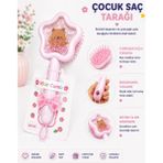 Asel Aksesuar 4 Farklı Seçenekli Yıldız Tasarımlı Sulu Simli Figürlü Yumuşak Uçlu Çocuk Saç Tarağı Fırçası - SET 2
