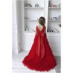Asel Kids KIZ ÇOCUK UZUN KATLI TÜL ÖZEL GÜN ELBİSESİ