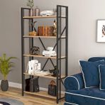 Asel Lux 5 Raflı Metal Kitaplık, Çam