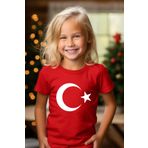 ASELİNDA Ay Yıldızlı Kırmızı Çocuk Tişört (23 NİSAN GÖSTERİLERİ IÇİN UYGUNDUR)-çoklu Alım Için Mesaj Atınız