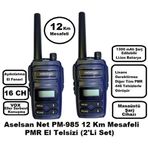 Aselsan PM985 12 km Açık Alan 2'li Set Mesafeli Pmr El Telsizi