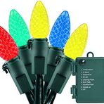 ASENEK Pille Çalışan Şerit Işıklar - 5,5 m 50 LED C3 Dize Işıklar Noel Işıkları İç Mekan Dış Mekan Noel Ağacı Çelenk Parti Dekorasyonu, Su Geçirmez, Çok Renkli