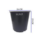 Asenya Üretim Saksısı 1 Adet 26X25 Cm 11,5 Lt Plastik Saksı Siyah Üretim Saksı Bitki Saksısı