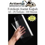 Asetat Kağıdı Pvc A3 100 Adet 100 Micron Fotokopi Asetatı Şeffaf A3 Kağıdı 29.7X42 Projektör Tepegöz