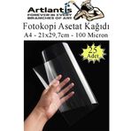 Asetat Kagidi Pvc A4 25 Adet 100 Micron Fotokopi Asetati Seffaf A4 Kagidi 21X29,7 Projektor Tepegoz