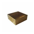 Asetat Kapaklı Karton Kutu 10X10X3 Cm - 50 Adet Altın