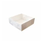 Asetat Kapaklı Karton Kutu 10X10X3 Cm - 50 Adet Beyaz