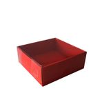 Asetat Kapaklı Karton Kutu 10X10X3 Cm - 50 Adet Kırmızı