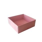 Asetat Kapaklı Karton Kutu 10X10X3 Cm - 50 Adet Pembe