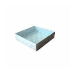 Asetat Kapaklı Karton Kutu 10X10X3 Cm - 50 Adet Puantiyeli Mavi