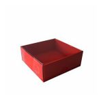 Asetat Kapaklı Karton Kutu 12X12X3 - 50 Adet Kırmızı