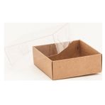 Asetat Kapaklı Karton Kutu 12X12X3 - 50 Adet Kraft