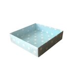 Asetat Kapaklı Karton Kutu 12X12X3 - 50 Adet Puantiyeli Mavi