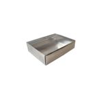 Asetat Kapaklı Karton Kutu 9x12x3 CM (25 Adet) Gümüş