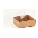 Asetat Kapaklı Karton Kutu Düz Renk 9X9X3 CM - 50 Adet Kraft