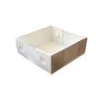 Asetat Kapaklı Karton Kutu Düz Renk 9X9X3 Cm - 50 Adet Krem