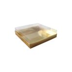 Asetat Kapaklı Karton Kutu Havlu Kutusu 20X20X5 CM (10 Adet) Gold