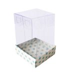 Asetat Kutu Altı Karton 5X5X8 Cm - 50 Adet Puantiyeli Mavi