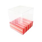 Asetat Kutu Altı Karton Çizgili Model 5x5x5 CM - 25 Adet Kırmızı