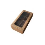 Asetat Pencereli Karton Kutu 20x10x5 CM 8 Bölmeli Kutu - 10 Adet Kraft