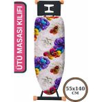 Asev Home 5D Kumaş Keçeli Ütü Masası Kılıfı 55X140CM İpli Stoperli Garden Of Petals