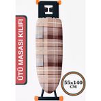 Asev Home Büyük Boy Ütü Masası Kılıfı 55x140 cm Keçeli Ekosi Brown İpli Stoperli Özellikler