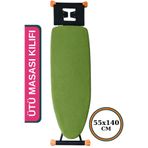 Asev Home Keçeli Ütü Masası Kılıfı Büyük Boy 55X140 cm Ipli Stoperli Premium Khaki Green