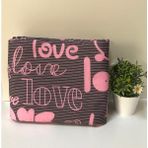 Asev Home Ütü Masası Kılıfı Büyük Boy İpli Stoperli Keçeli Kılıfı Örtüsü Bezi 55 x 140 cm Pink Love
