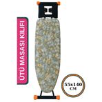 ASEV HOME Ütü Masası Kılıfı Büyük Boy Ipli Stoperli Keçeli Kılıfı Örtüsü Bezi 55x140cm Aden