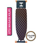 ASEV HOME Ütü Masası Kılıfı Büyük Boy İpli Stoperli Keçeli Kılıfı Örtüsü Bezi 55x140cm Damask Brown