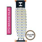 Asev Home Ütü Masası Kılıfı Büyük Boy Ipli Stoperli Keçeli Kılıfı Örtüsü Bezi 55X140CM Lucky Star
