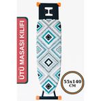 Asev Home Ütü Masası Kılıfı Büyük Boy Ipli Stoperli Keçeli Kılıfı Örtüsü Bezi 55X140CM Turkuaz