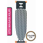 ASEV HOME Ütü Masası Kılıfı Büyük Boy İpli Stoperli Keçeli Kılıfı Örtüsü Bezi 55x140cm Zebra