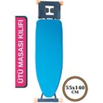 Asev Home Ütü Masası Kılıfı Büyük Boy Ipli Stoperli Keçeli Örtüsü Bezi 55X140CM Premium Blue