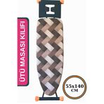 ASEV HOME Ütü Masası Kılıfı Keçeli İpli Stoperli Büyük Boy 55x140 cm BROWN AURA
