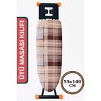 ASEV HOME Ütü Masası Kılıfı Keçeli İpli Stoperli Büyük Boy 55x140 cm EKOSİ BROWN