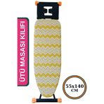 ASEV HOME Ütü Masası Kılıfı Keçeli İpli Stoperli Büyük Boy 55x140 cm GÜNEŞ