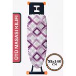 ASEV HOME Ütü Masası Kılıfı Keçeli İpli Stoperli Büyük Boy 55x140 cm KAROSİ LEYLAK
