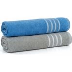 Asev Tekstil 2lı 70X140 Banyo Havlusu - 70 x 140 cm - Yeşil - Mavi