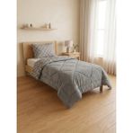 Asev Tekstil Premium Wellsoft Silikon Dolgulu Tek Kişilik Yorgan + Yastık Kılıfı Set - Uyku Seti - Gri