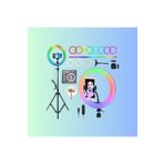 Asfal 10 Inç 26 Cm Rgb Çok Renkli Led Make Up Selfie Işığı 210 Cm Tripot Selfie Çubuğu Tiktok Işığı