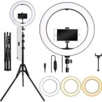 Asfal 12 inç LED Işıklı Telefon Tutuculu 210 cm Tripod Youtuber Kuaför Makyaj Tiktok Işığı