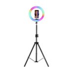 Asfal 13 inç RGB Kumandalı LED Make Up Işığı 210 cm Tripot Telefon Tutucu ile Uzaktan Kumanda Özellikli