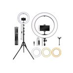 Asfal 14 Inç Ring Light Youtuber Led Işıklı Telefon Tutuculu 210 Cm Tripod Kuaför Makyaj Işığı