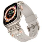 Asfal Apple Watch Uyumlu Şık Kordon - Krem - Gri