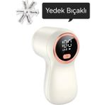 Asfal Ekstra Bıçaklı Şarj Göstergeli 3 Kademeli Tüy Toplama ve Tiftik Temizleme Makinesi - Açık Beyaz