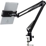 Asfal Masaüstü Metal Telefon ve Tablet Standı Süspansiyonlu 6" 11" Esnek Uzun Kollu 360 Derece Dönen - Siyah