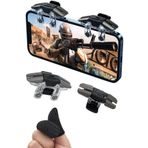 Asfal Pubg Metal Tetik 6 Parmak Kullanabilen Parmak Eldiven Hediyeli Metal Düğme Tüm Telefonlara Uyumlu