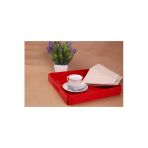 Asfal Tutma Saplı Kırmızı Pleksi Tepsi 25x25 Cm Servis, Kahve, Çay, Sunum Ve Hediyelik Tepsi 3mm